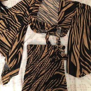 COPY - Black and brown skirt set